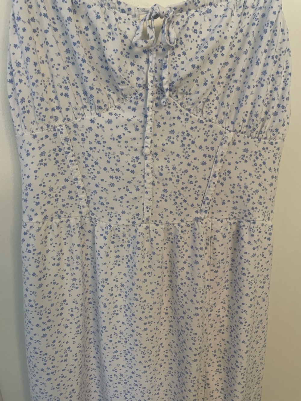 Hollister Pale Blue Floral Milkmaid Coquette Girl Dress Size M - Picture 5 of 14